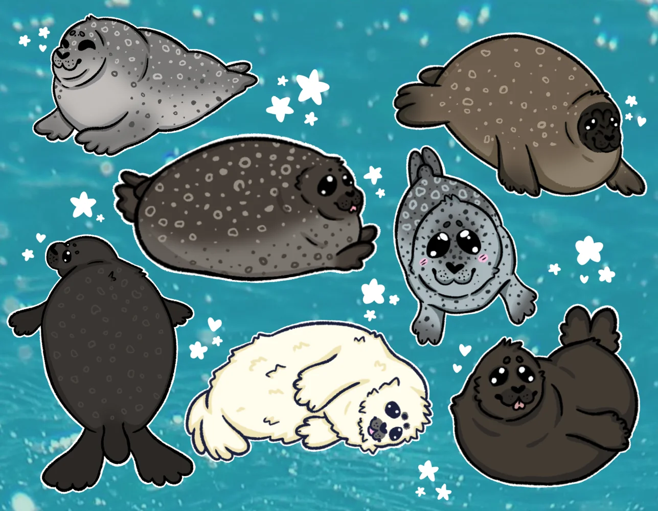 Silly seals art print design (OC) : r/seals
